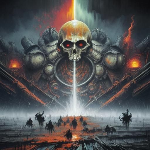 Dark Fantasy Sewage Burst: Gothic Lepers in Fauvist Style