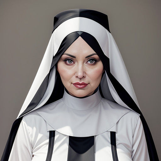 Surreal Portrait of a Mature Nun in a Cozy Brothel Setting