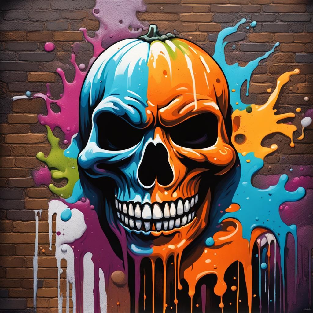 Halloween Graffiti Art in Street Art Style