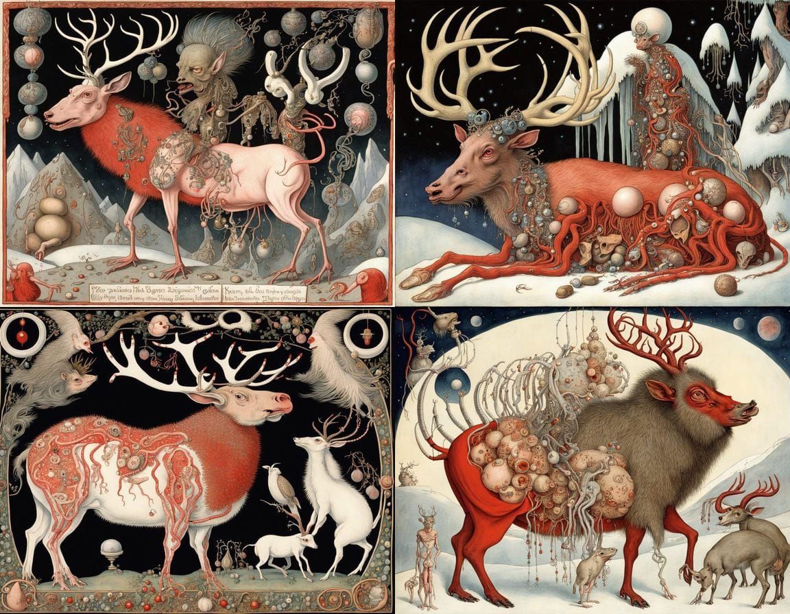 Surreal Christmas Homunculus Reveals Dark Anatomy in Vivid C...