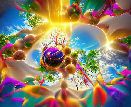 Heavenly Multiverse Roots: 8K 3D Psychedelic Art