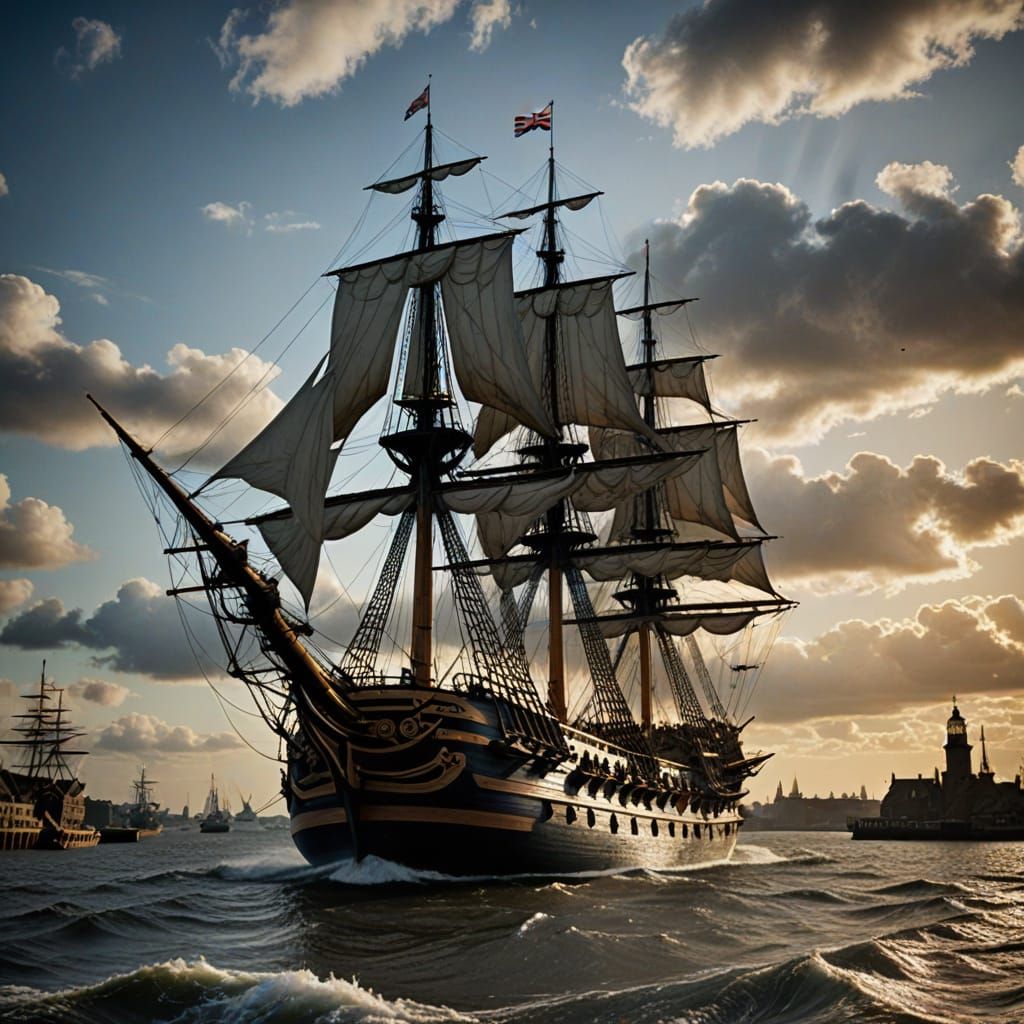 Majestic HMS Victory in Epic Cinematic Battle
