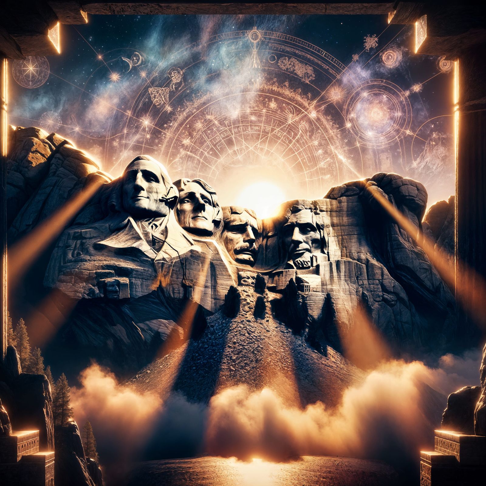 Mount Rushmore Sunset: Epic 3D Rendered Monument