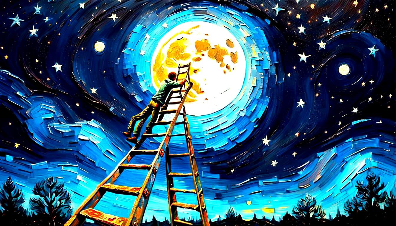 Reaching for the Moon: An Impasto Painting