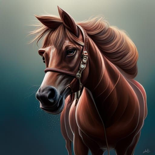 Hyperrealistic Mule Portrait in Splash Art Style