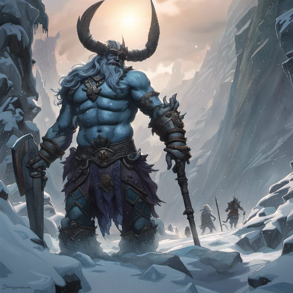 Frost Giants of Norse Mythology: Dark Fantasy Art