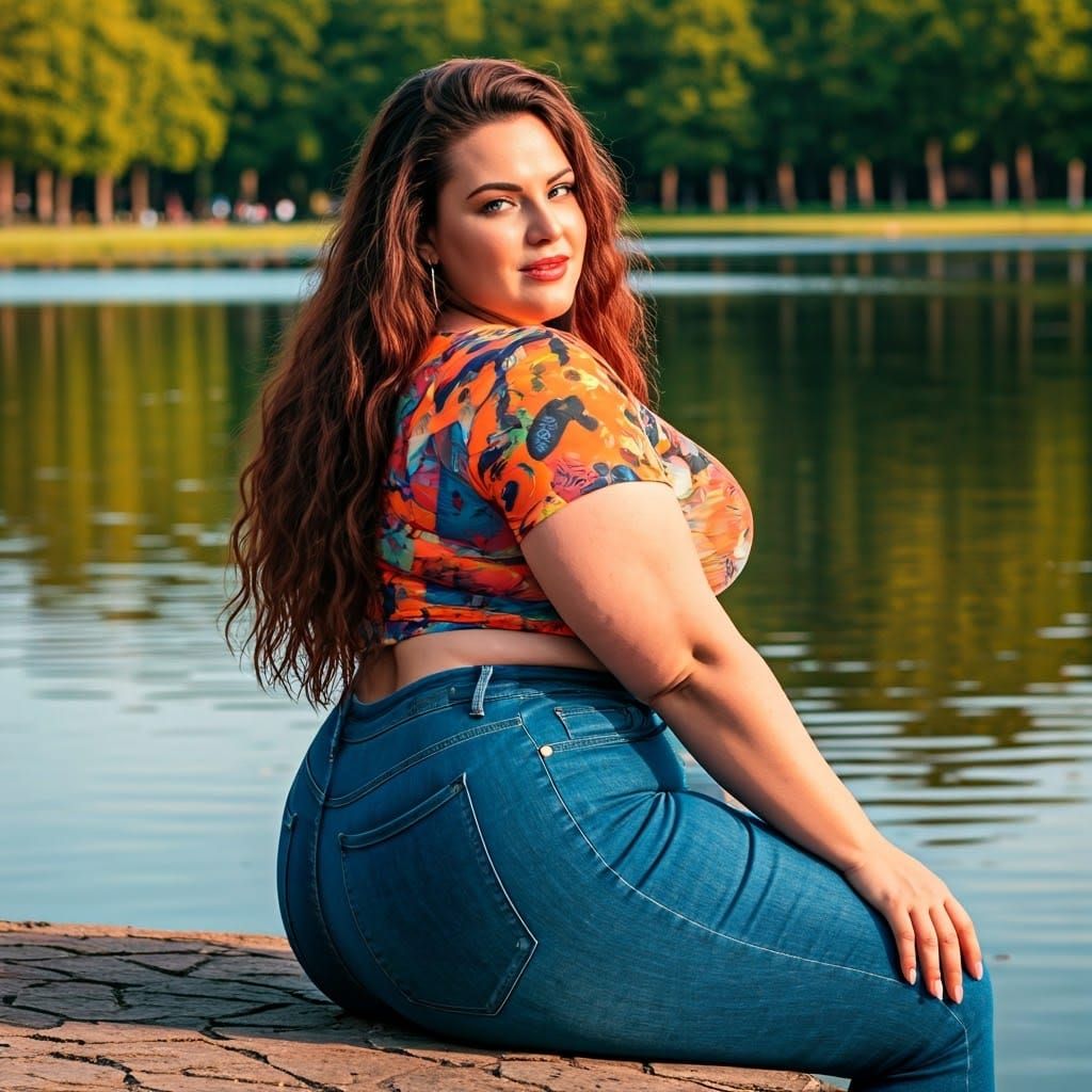 Confident Beauty in Lush Surroundings, Inspired by Expressio...