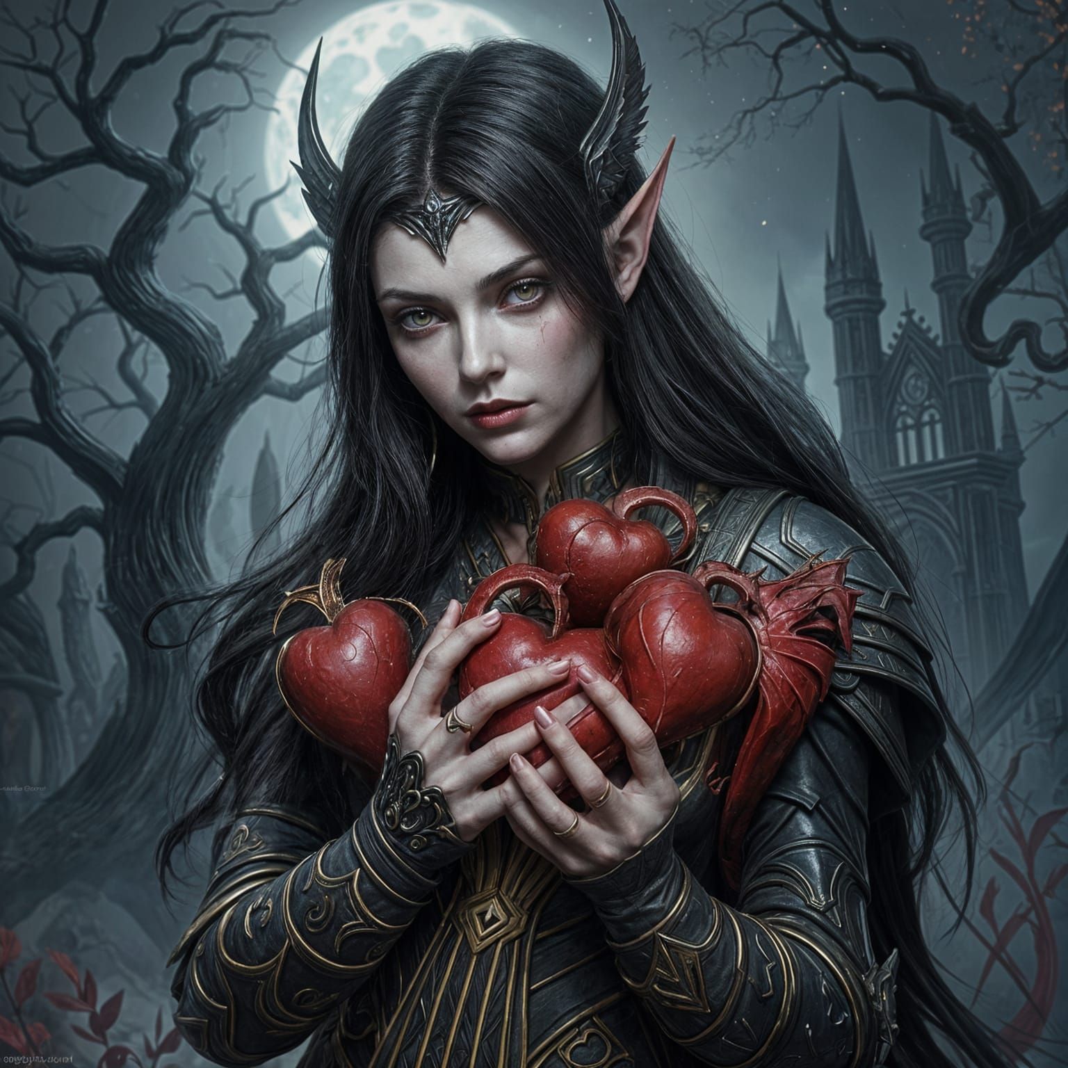 Ethereal Blood Elf Bearer of Human Hearts in Dark Art