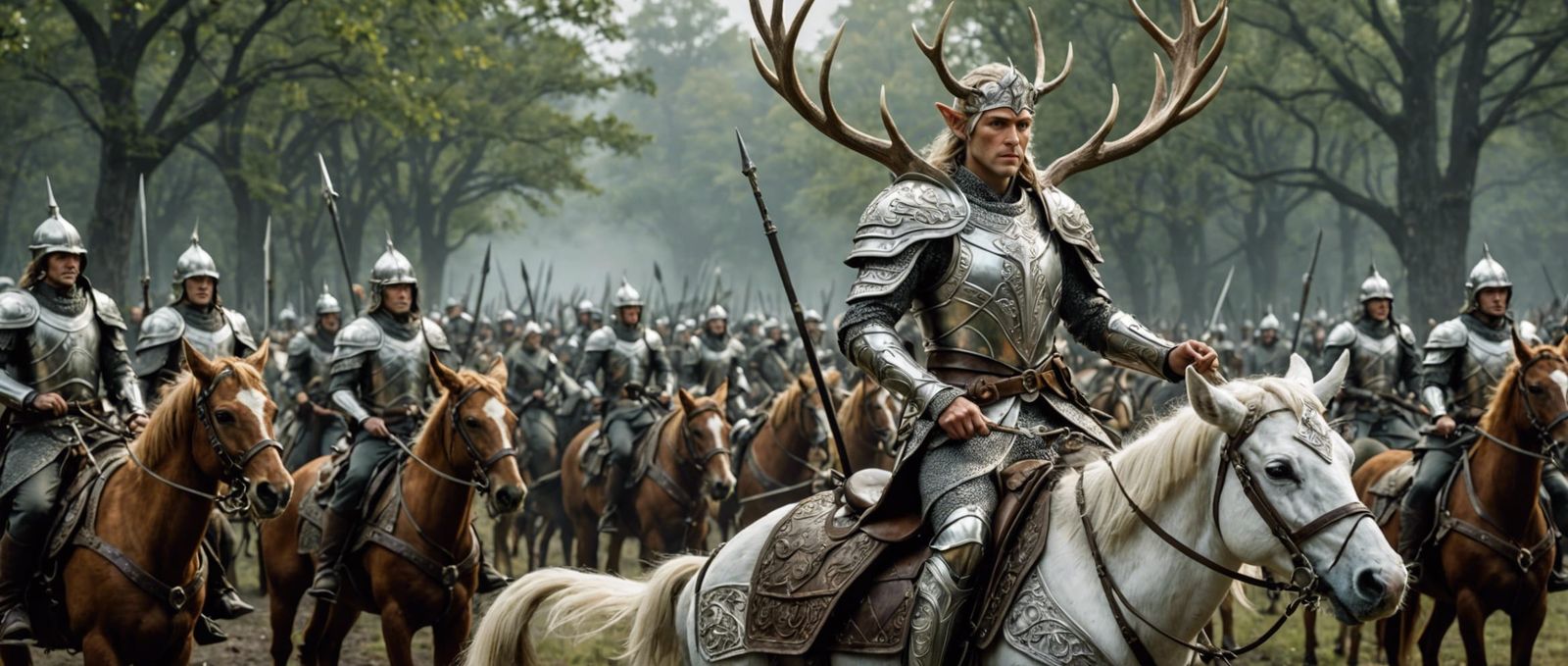 Elven King Leads Cavalry into Battle