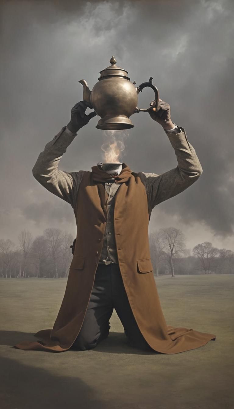 Gothic Tea Time: Filmic Photorealistic Surrealism