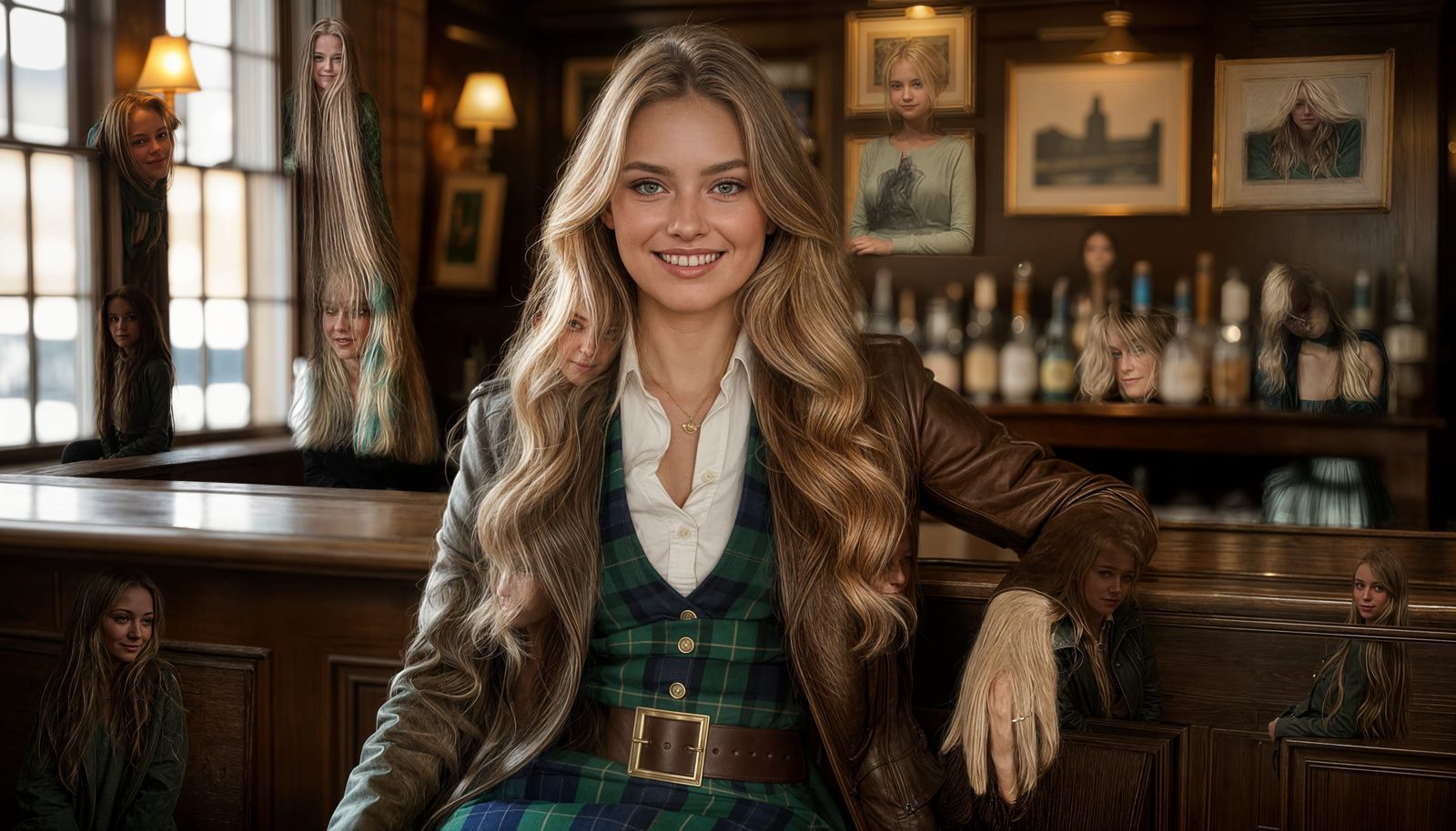 Scottish Woman in Traditional Edinburgh Pub, Photorealistic ...