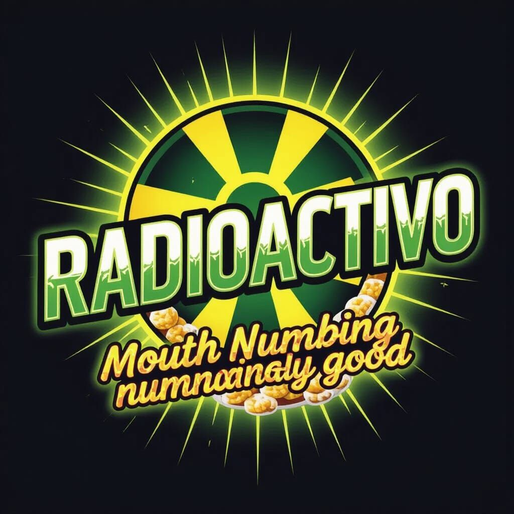 Radioactivo Cereal Logo with Radioactive Symbol
