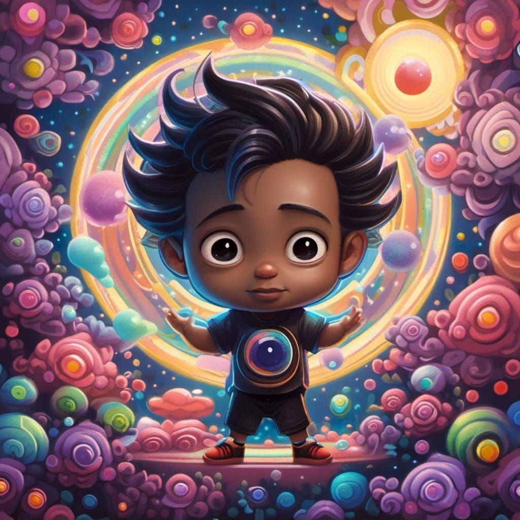 Chibi Baby Portrait in Dreamy Fairycore Style