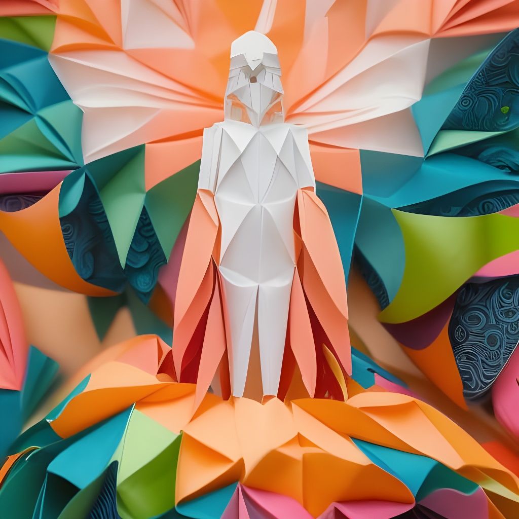 Intricate Paper Sculpture of a Roman God