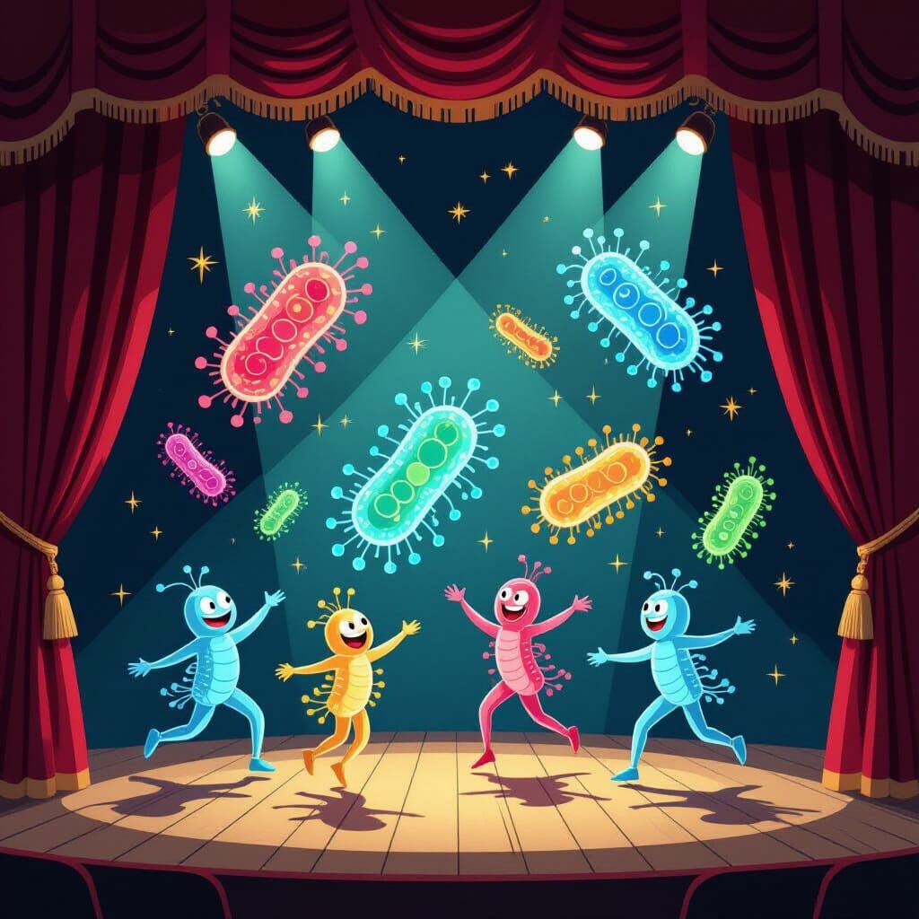 Bioluminescent Bacteria Dance on Theater Stage