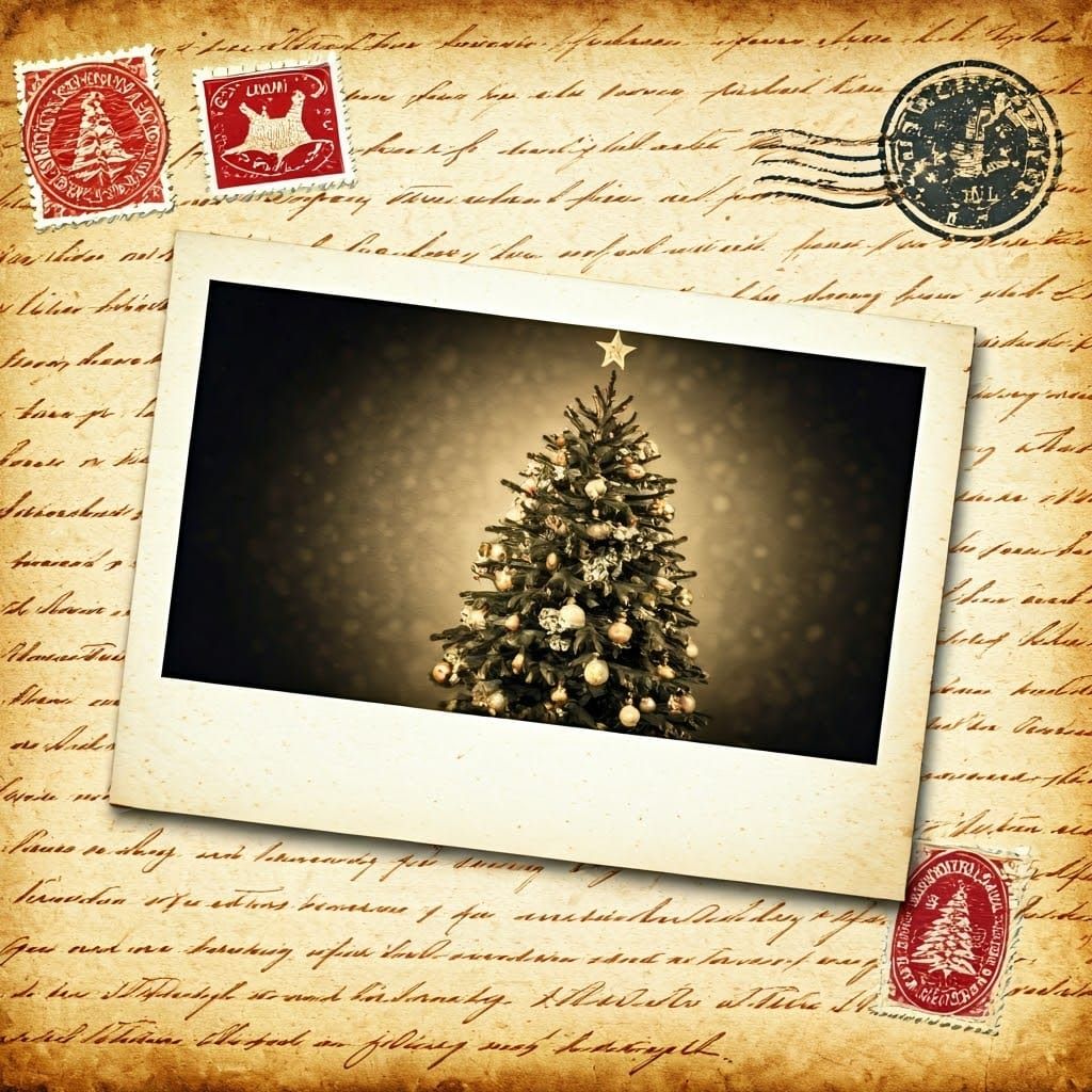 Vintage Christmas Letter to Santa Claus in Watercolor