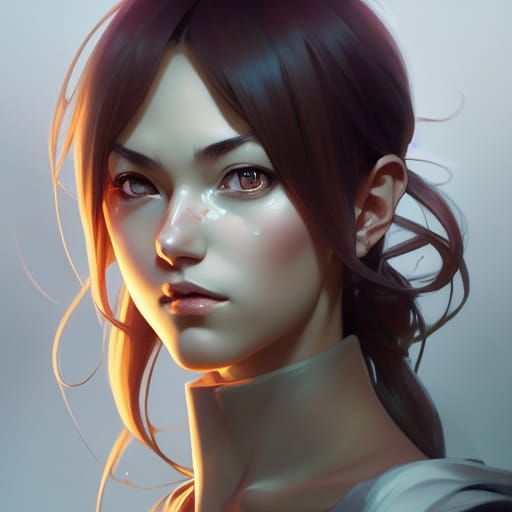 Anime Coffee Lover Portrait in Art Nouveau Style