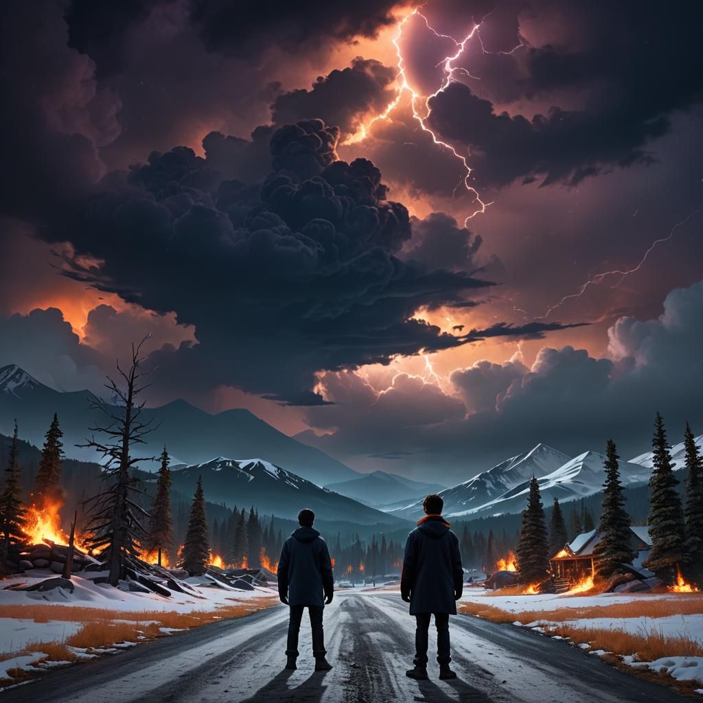 Damien Thorn in Ominous South Park Landscape