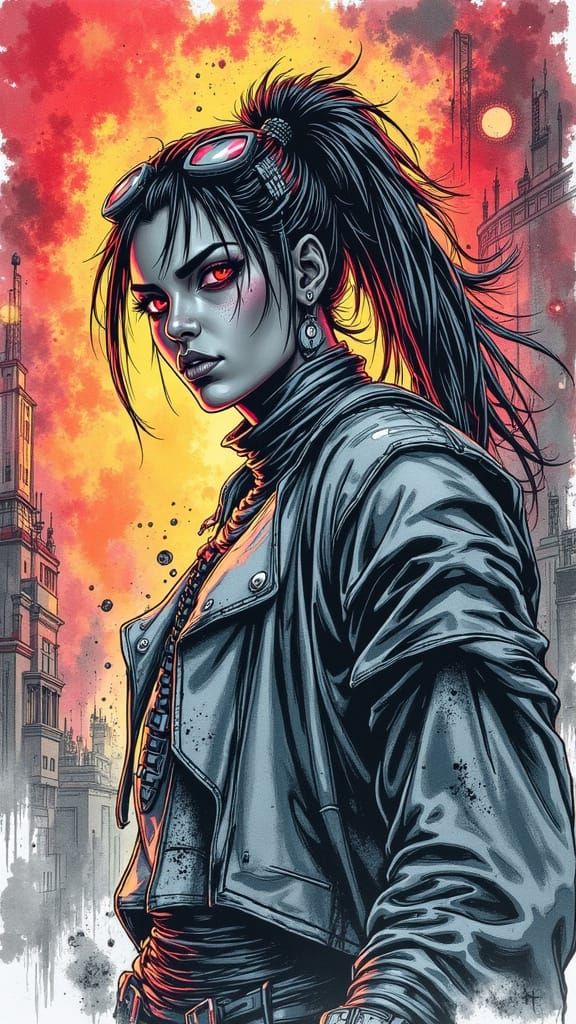 Enraged Genie Breaks Through Wall, Comic Book Style