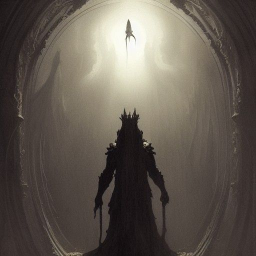 Terrifying Dragon in Dark Fantasy Style