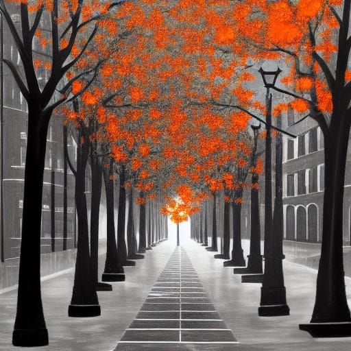 New York City Street Scene in Harlem Renaissance Style