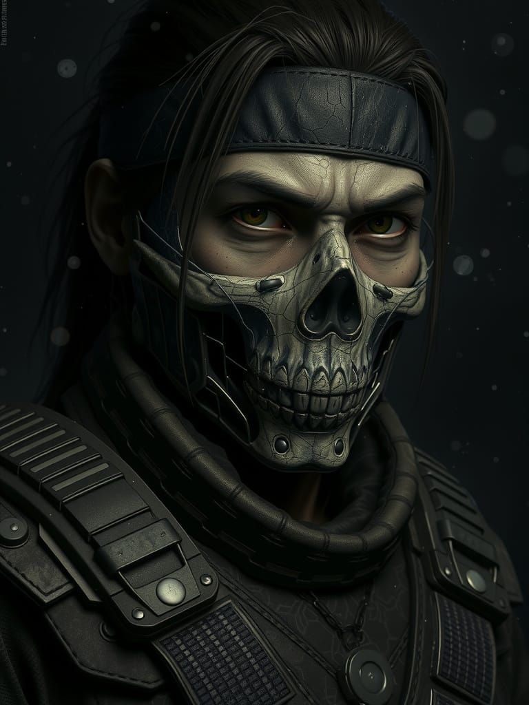 Takeda Takahashi in Skull Mask, Hyperrealistic Unreal Engine...