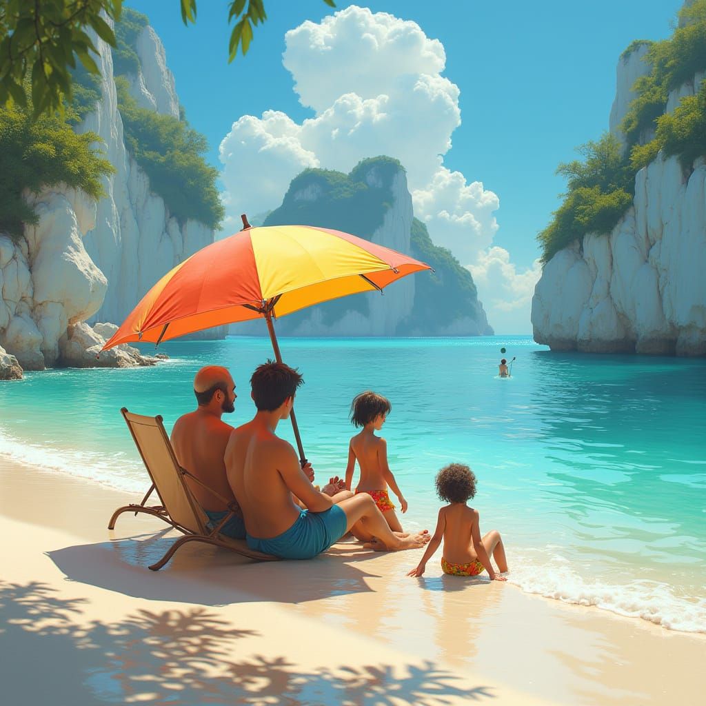 Family Beach Vacation: Sun, Sea, and Limestone Cliffs