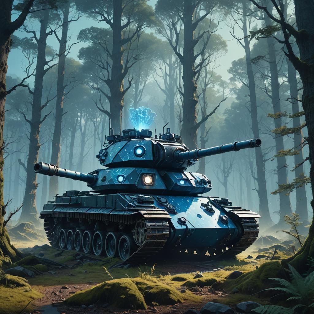 Diamond Tank in Mystical Forest: Matte Painting