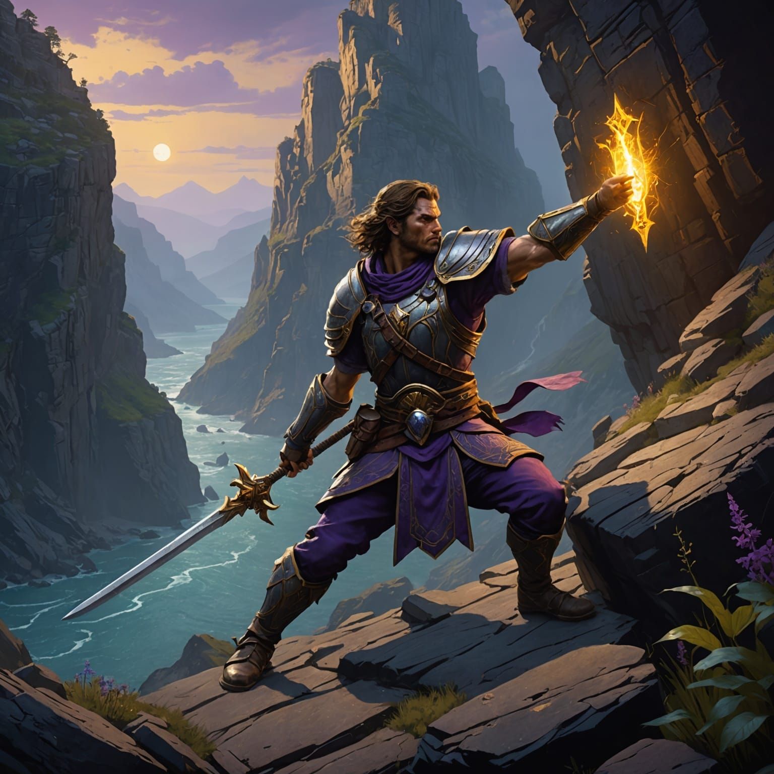 Warrior Reaching for Amulet: Dark Fantasy Concept Art