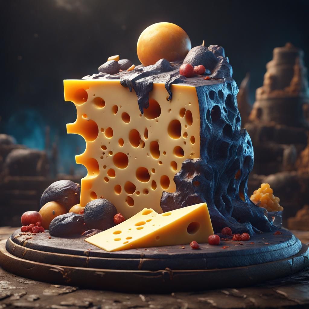 Detailed Cheese Sculpture Concept Art