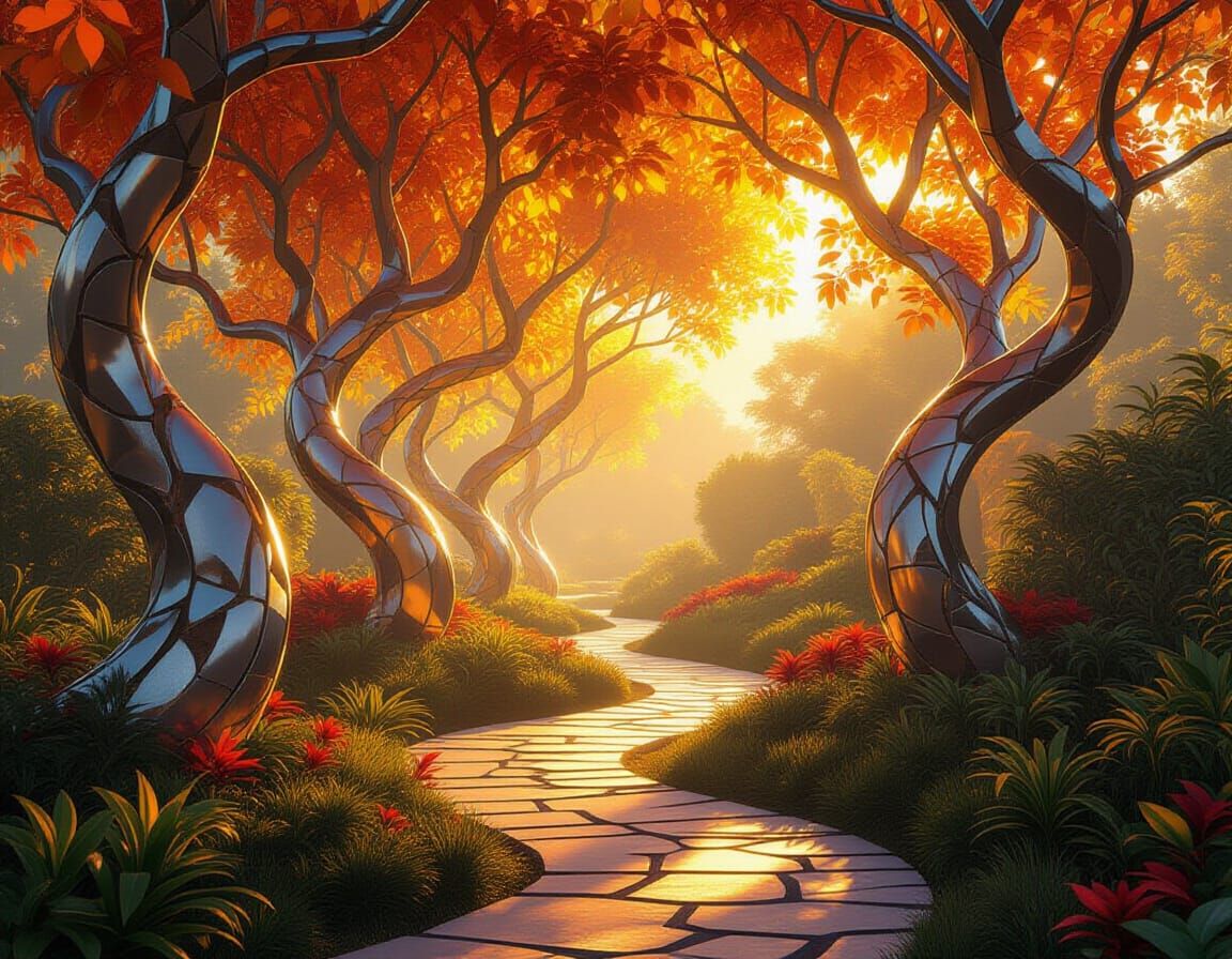 Enchanting Magical Garden in Hyper-Realistic Style