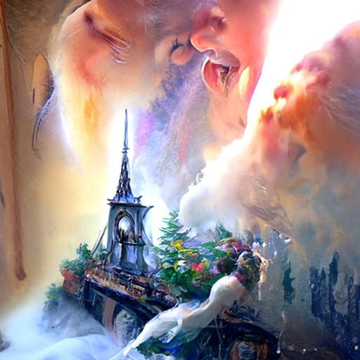 Ethereal Fantasy Landscape in Kinkade Style