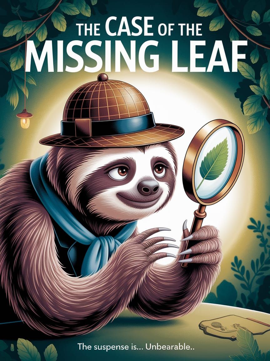 Sloth Detective Movie Poster in Storybook Style