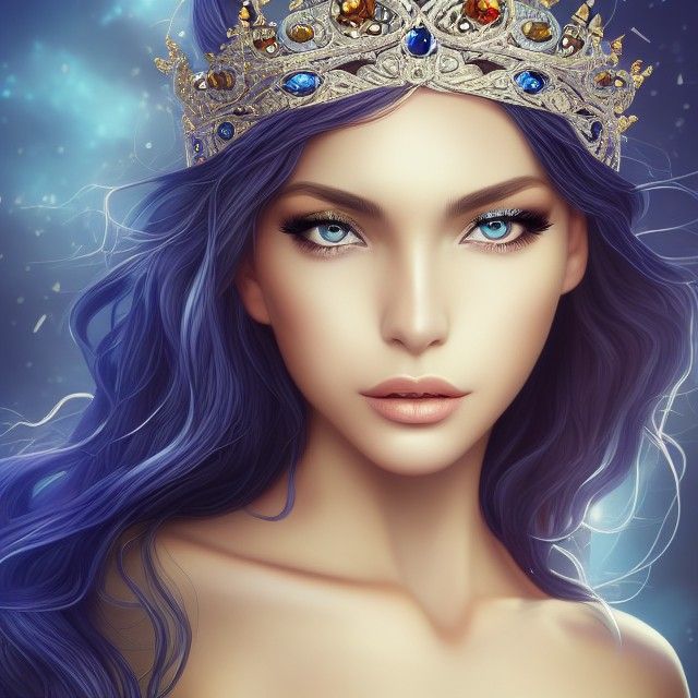 Sensual Woman with Sapphire Crown by Artgerm