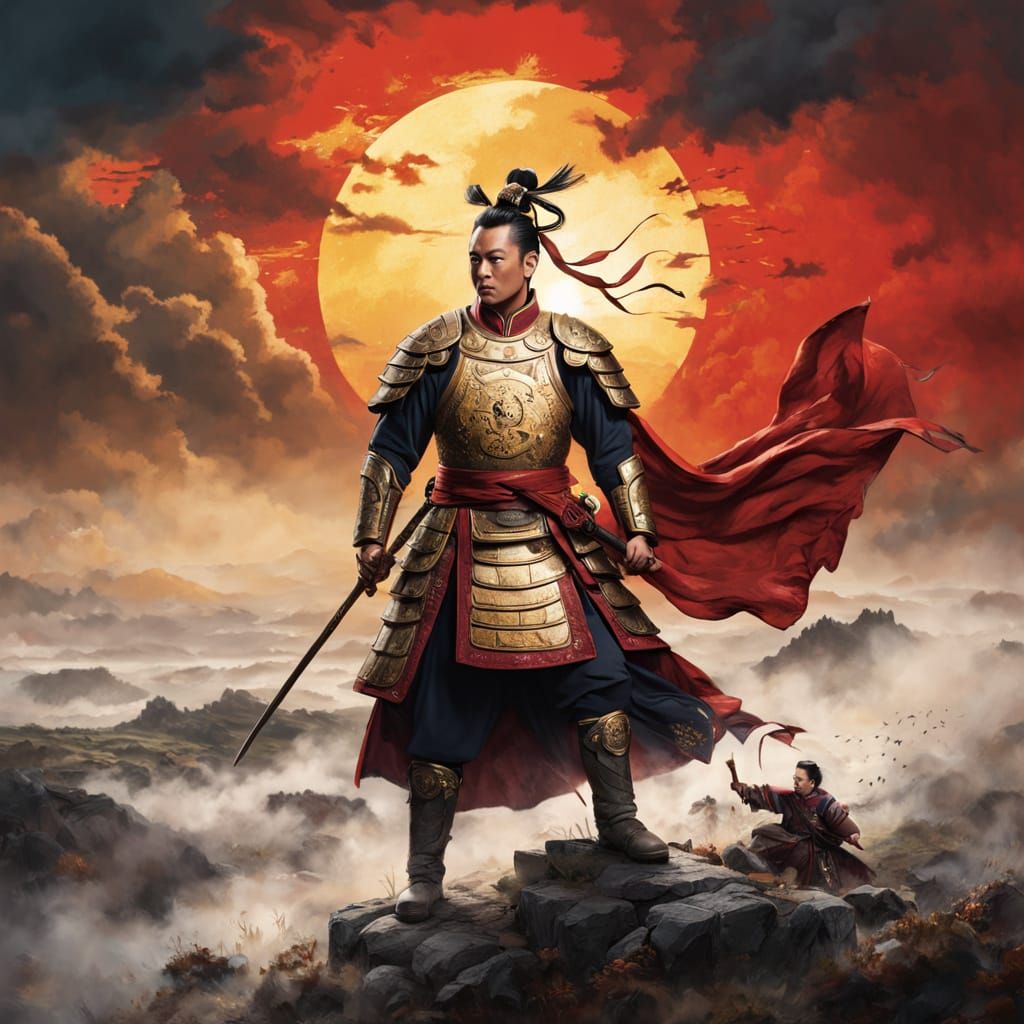 Ancient Chinese General in Majestic Tang Dynasty Armor