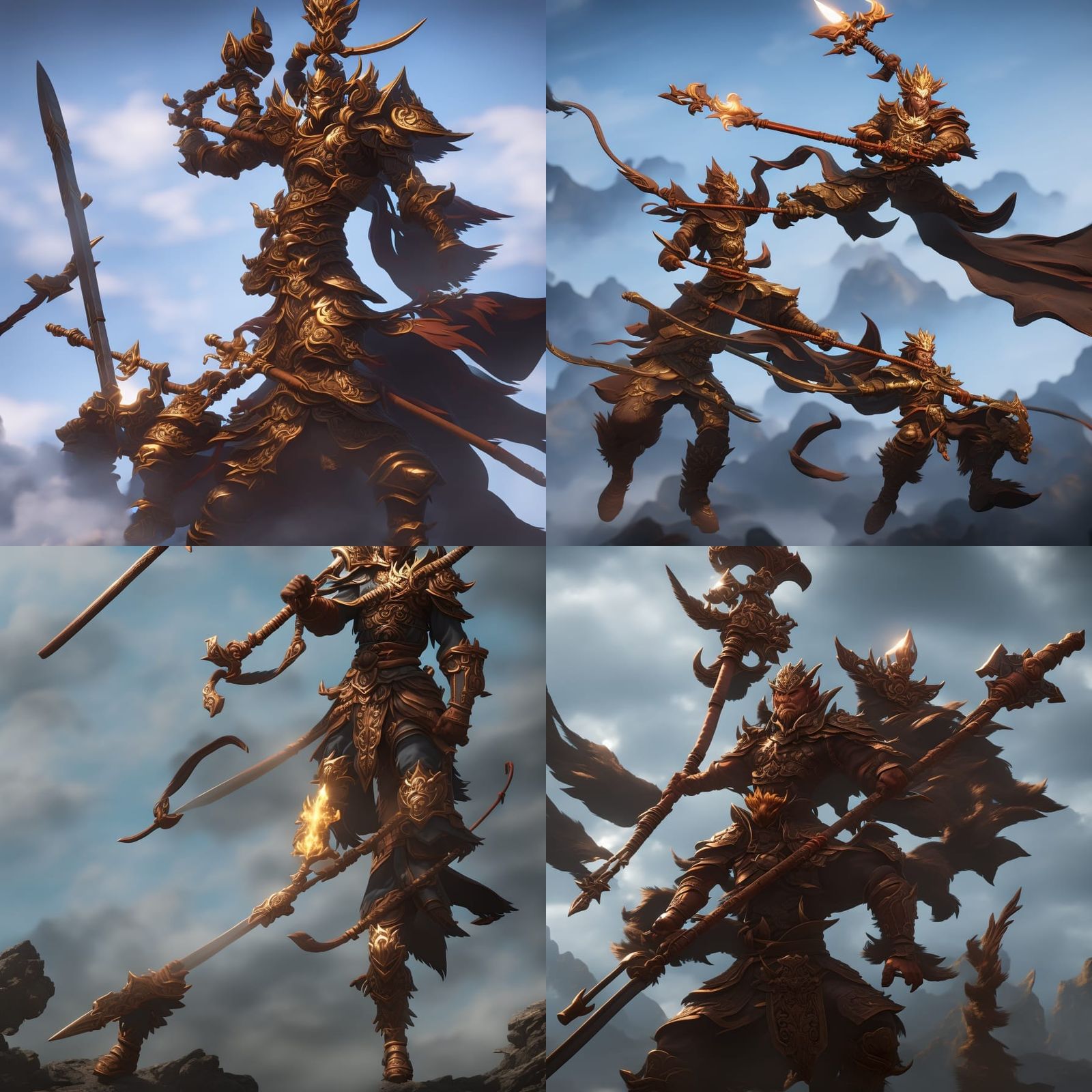 Sun Wukong Ascending: Dark Fantasy Art