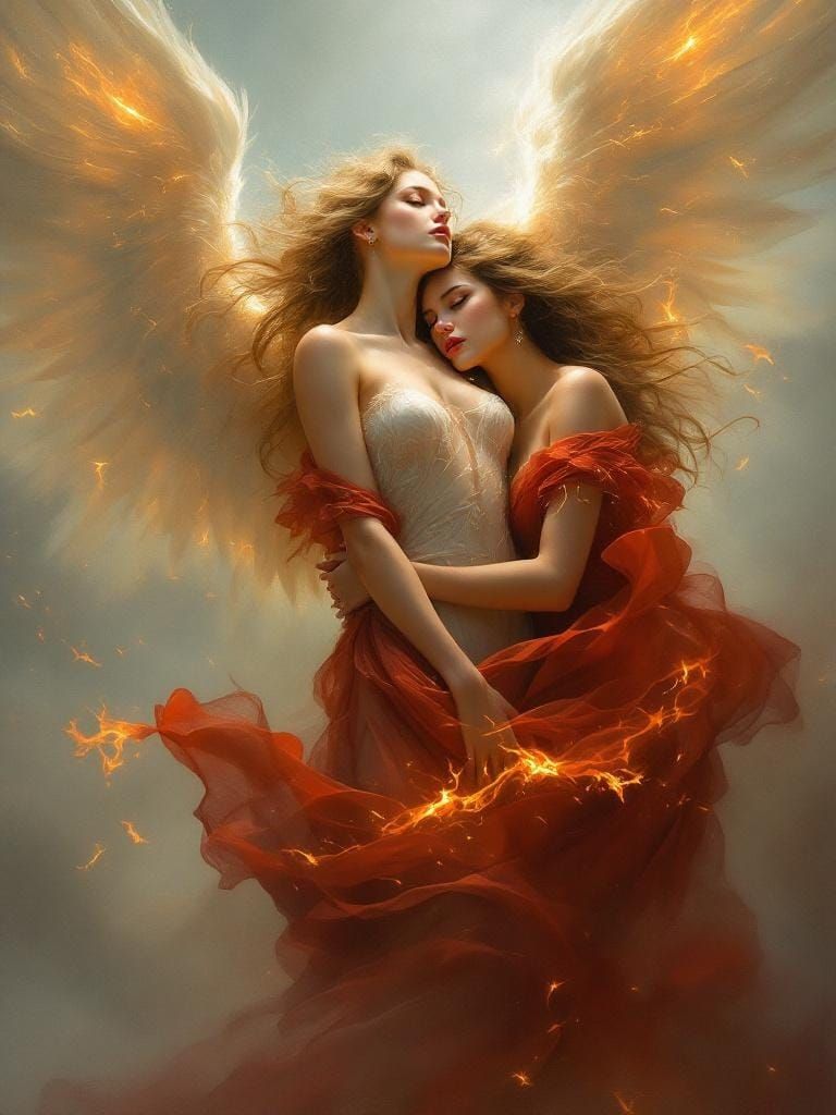 Celestial and Fiery Women in Romantic Style