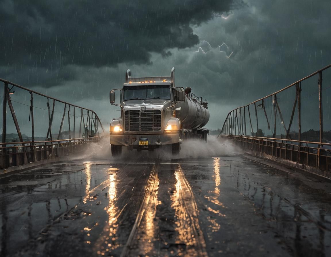 Tanker Navigates Stormy Seas in Photorealistic Detail