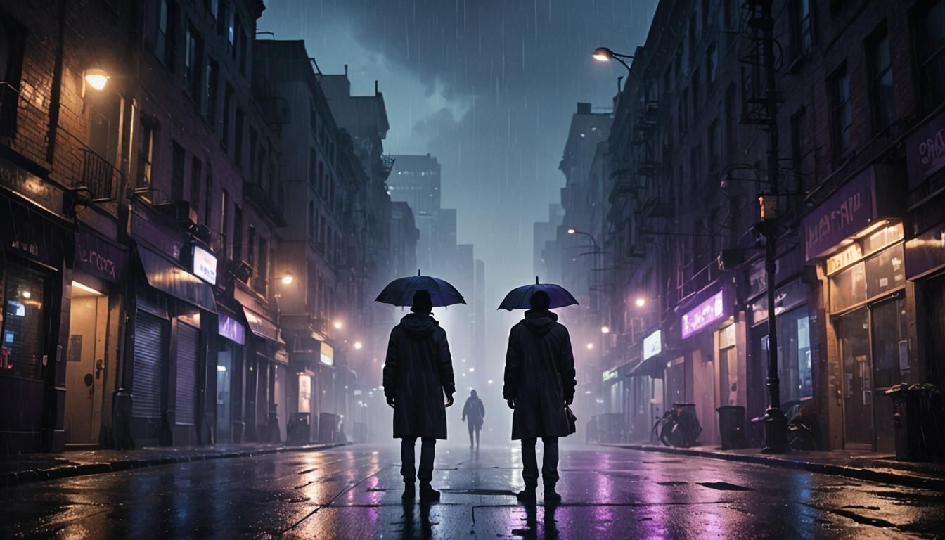 Misty City Street: Cinematic Concept Art