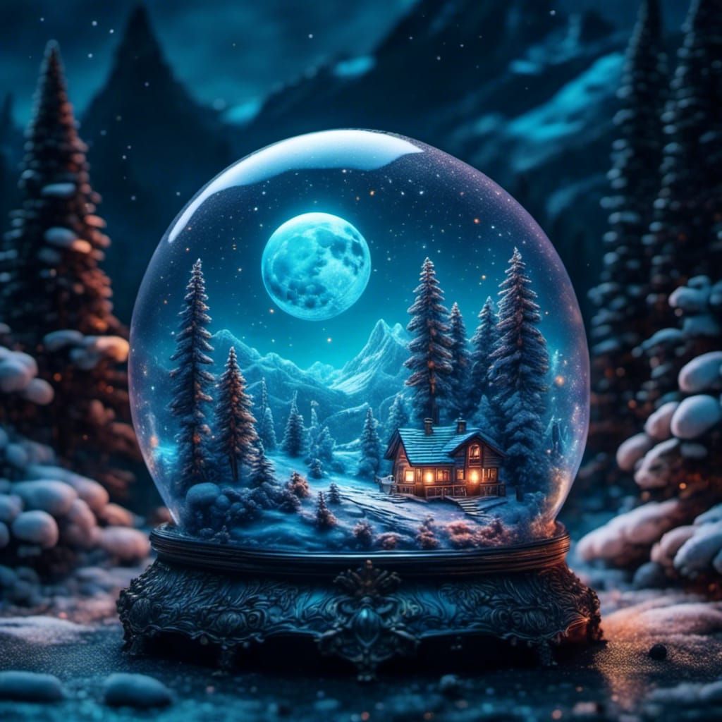 Winter Scene Snow Globe Matte Painting