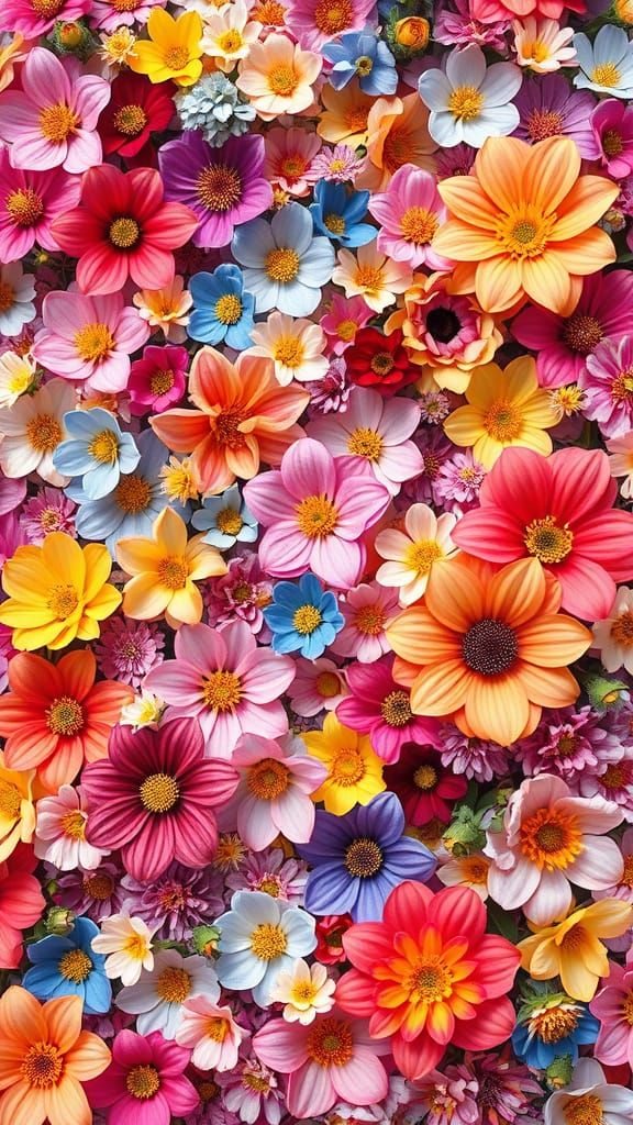 Whimsical Floral Tapestry in Vibrant Colors