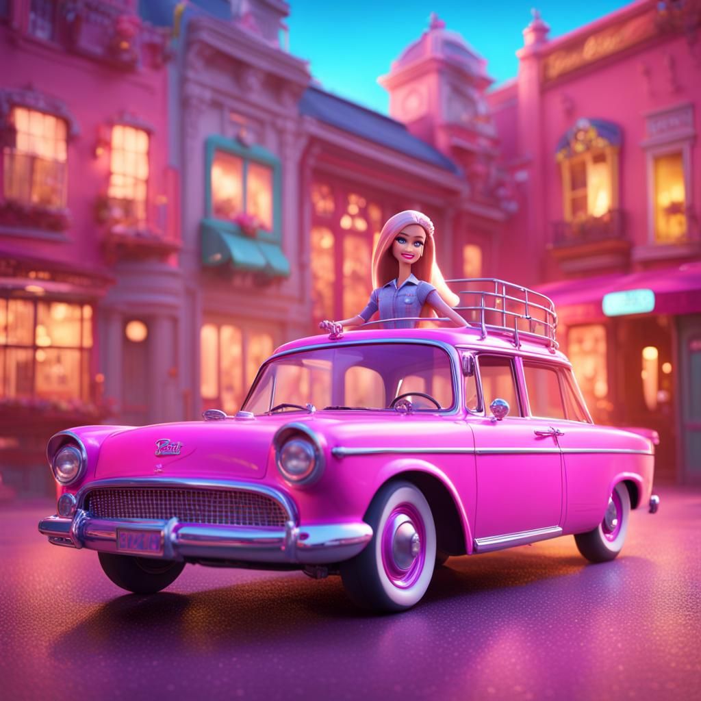 Barbie's New Ride: Pixar-Style 3D Art