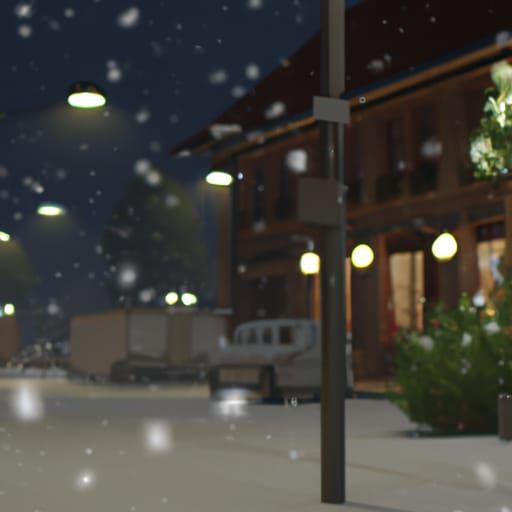 snowy street in the 1940's