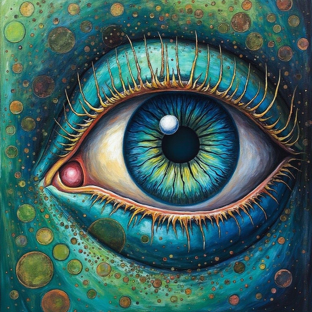 Human Eye Inner Mechanisms in Biomechanical Art Style