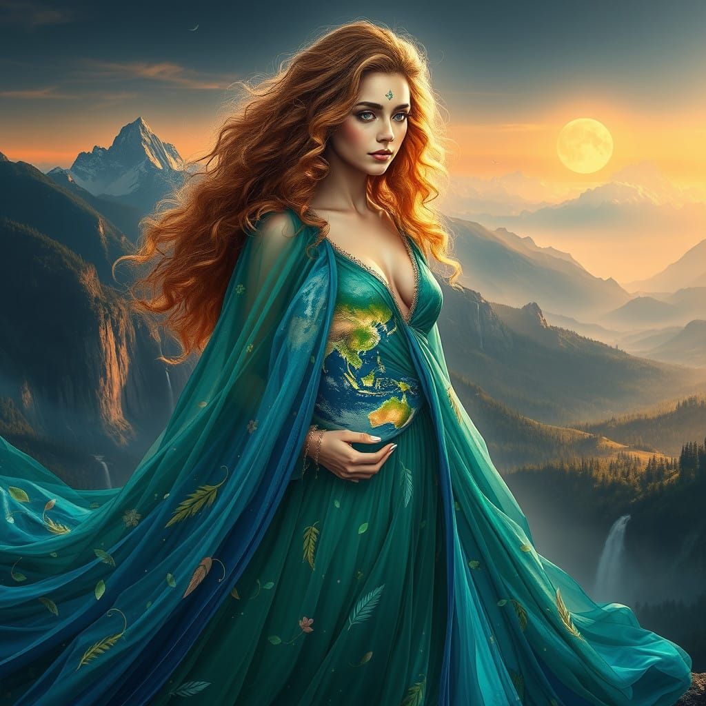 A Goddess of the Earth, Radiant in Iridescent Splendor