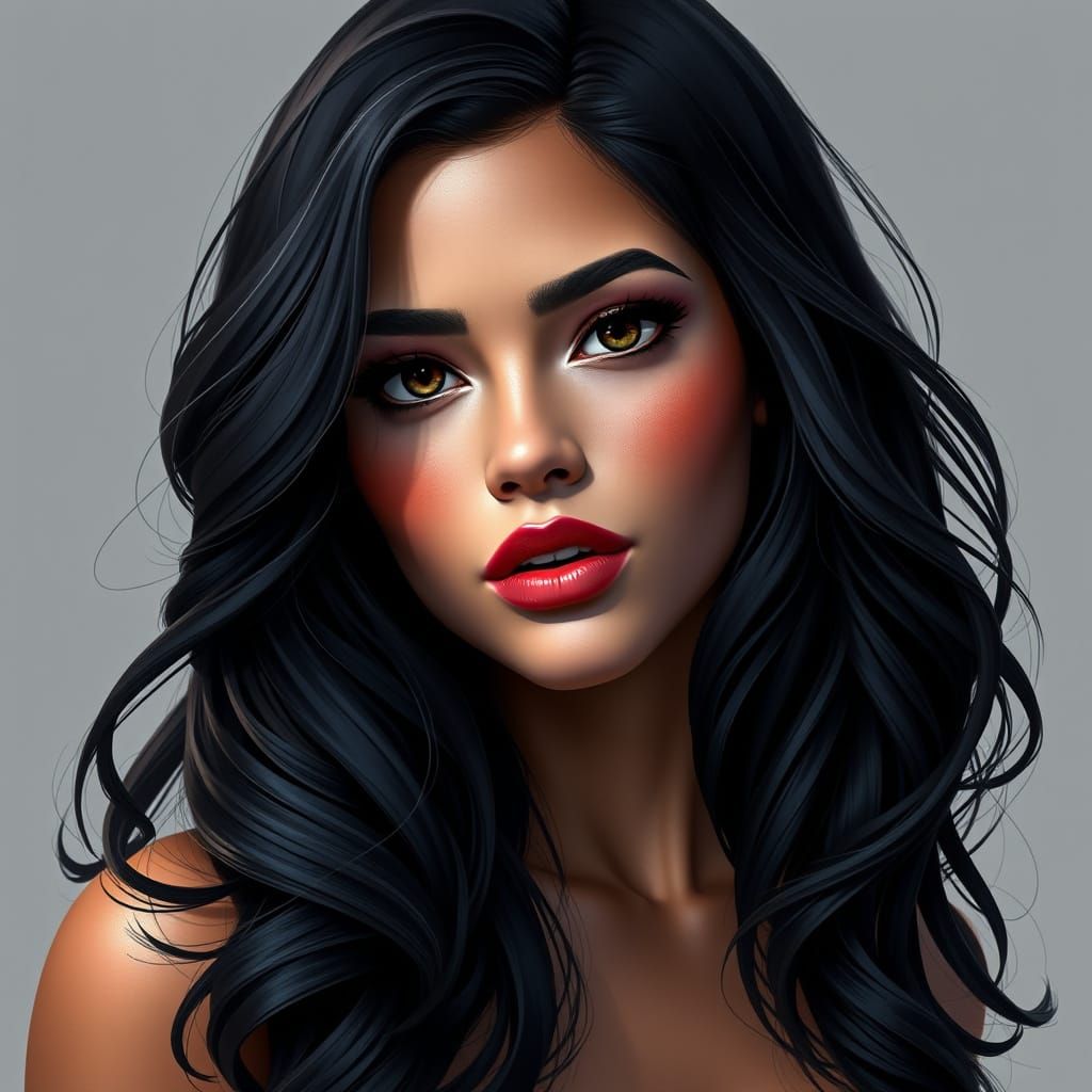 Elegant Latina Portrait in 8k Concept Art Style