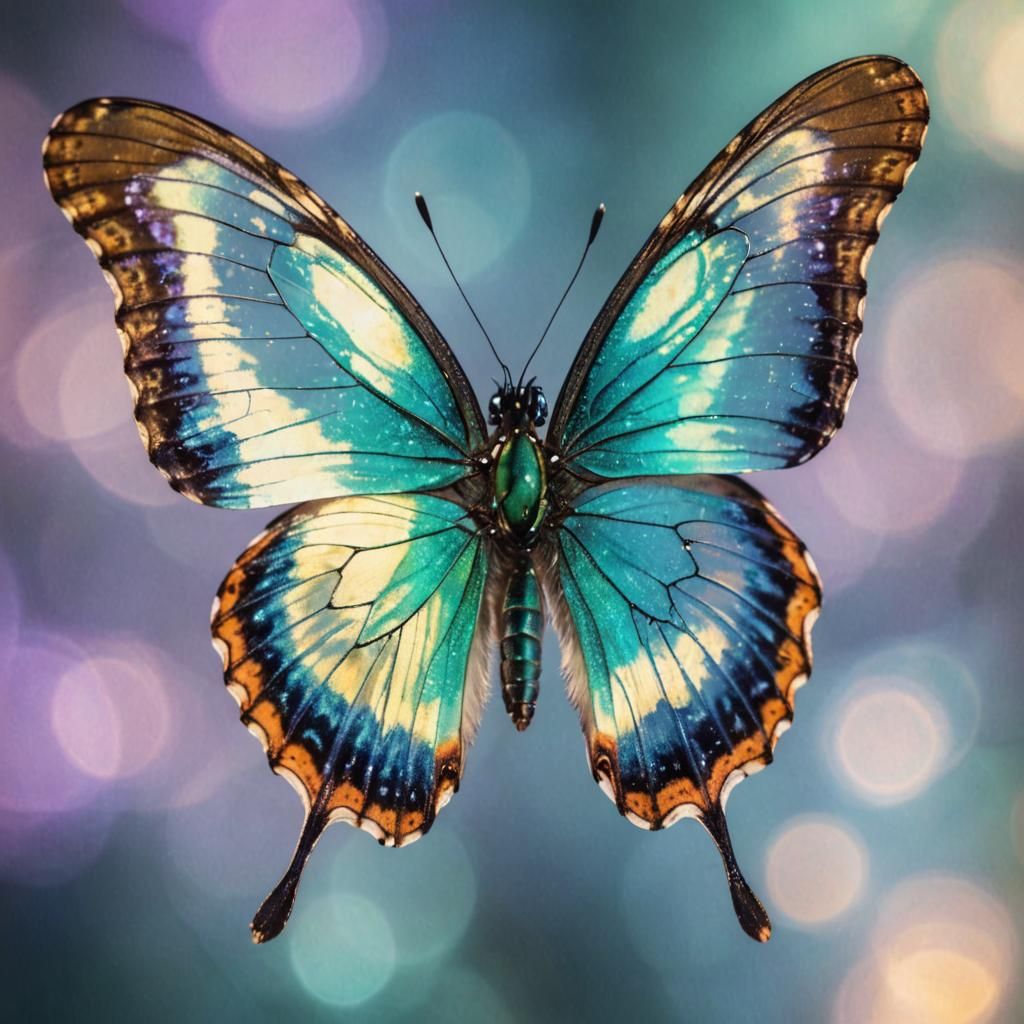 Opalescent Butterfly Macro Photography Close-up