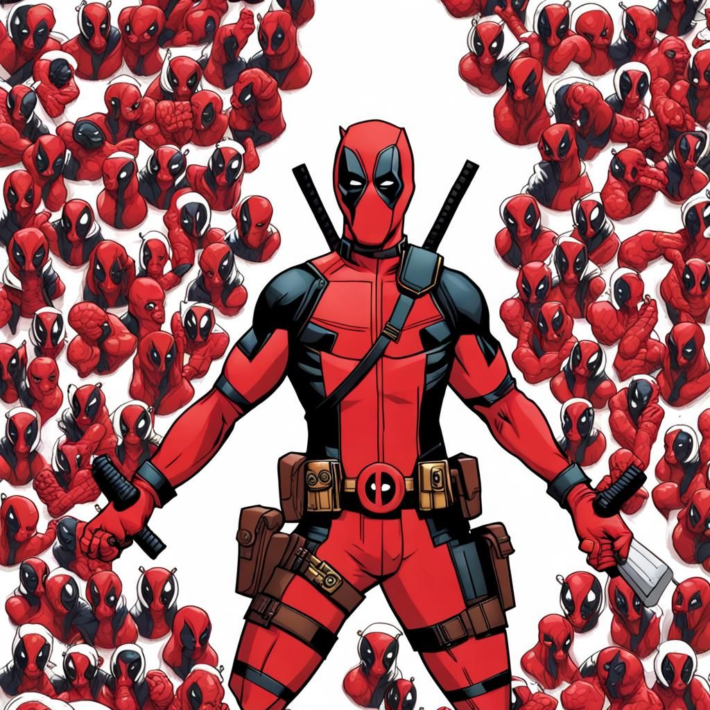 Deadpool Inspired Superhero Character Art