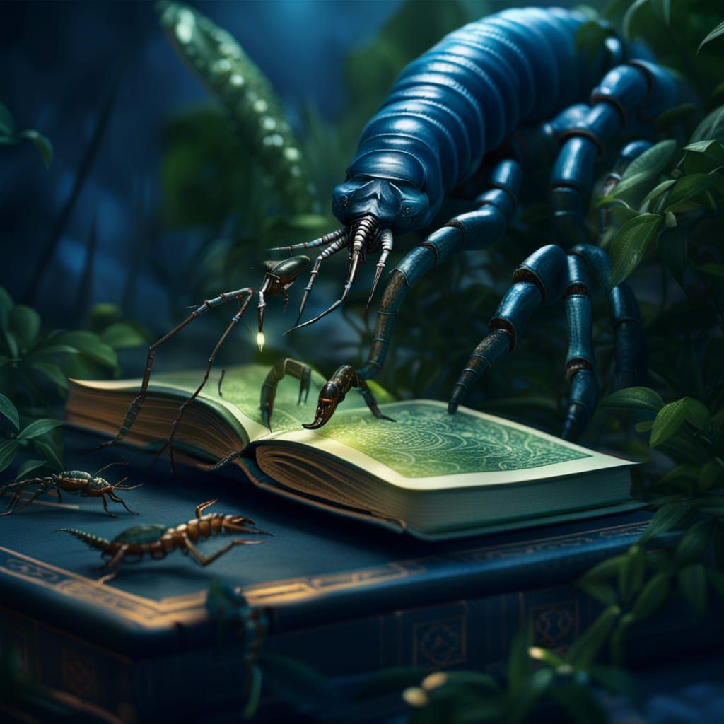 Centipede vs. Scorpion Battle on Magical Book