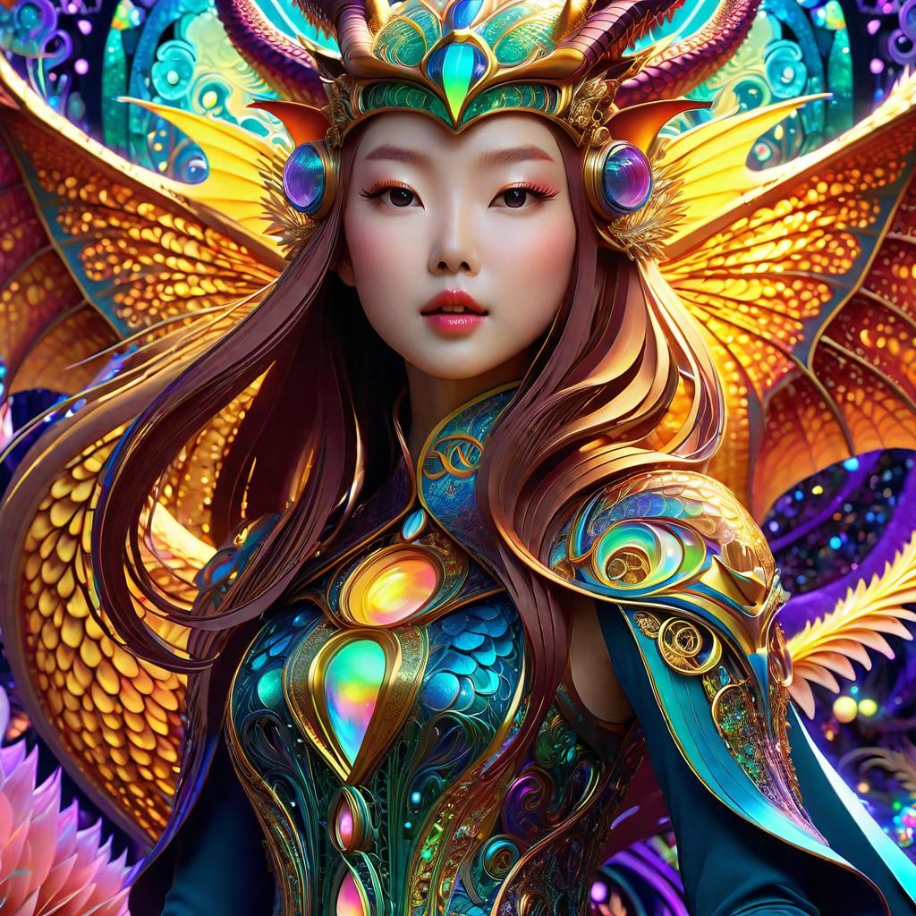 Make something awesome. Genki desu ka? art Nouveau thermal imaging 8K resolution iridescent hyperdetailed dragons chibi ...